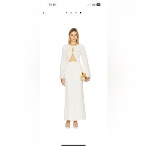 Camila Coelho Elegant White Long Sleeve Dress